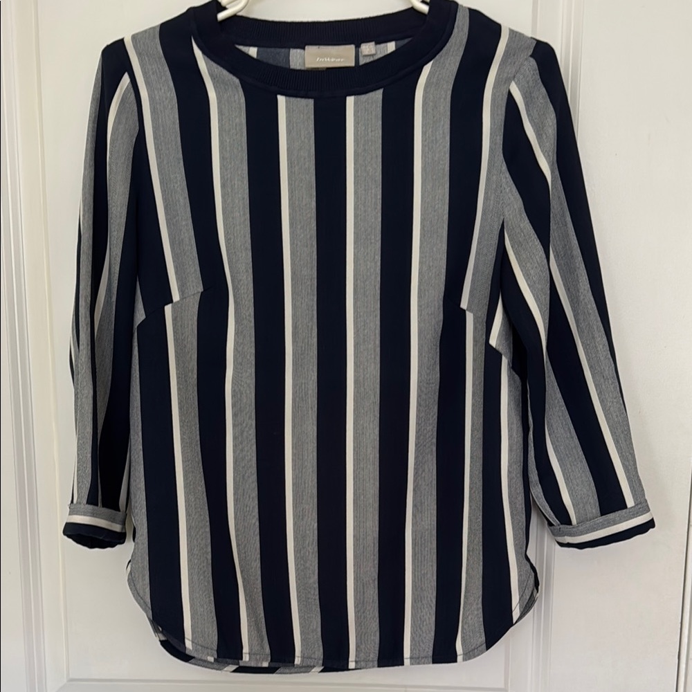 Navy, Black and White Blouse 3/4 Sleeve